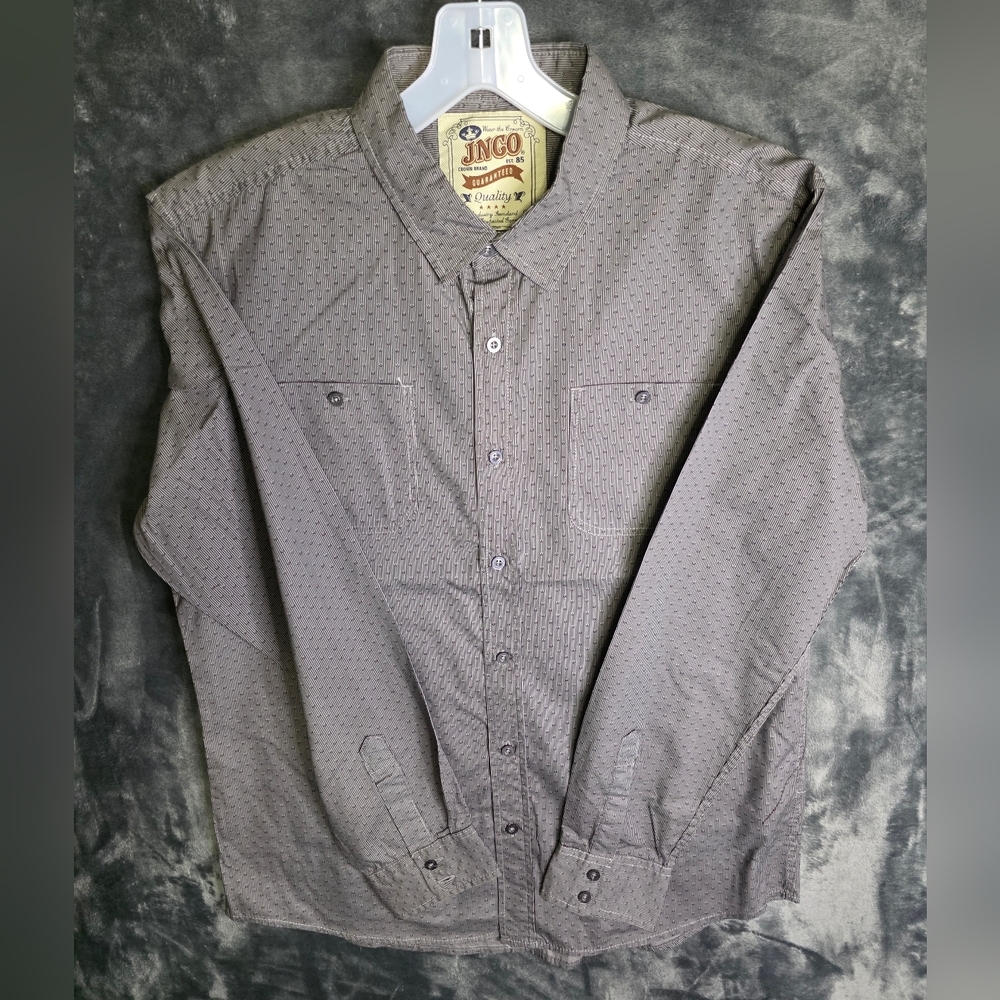 VTG JNCO Textured Long Sleeve Button-Up Shirt Mens Large